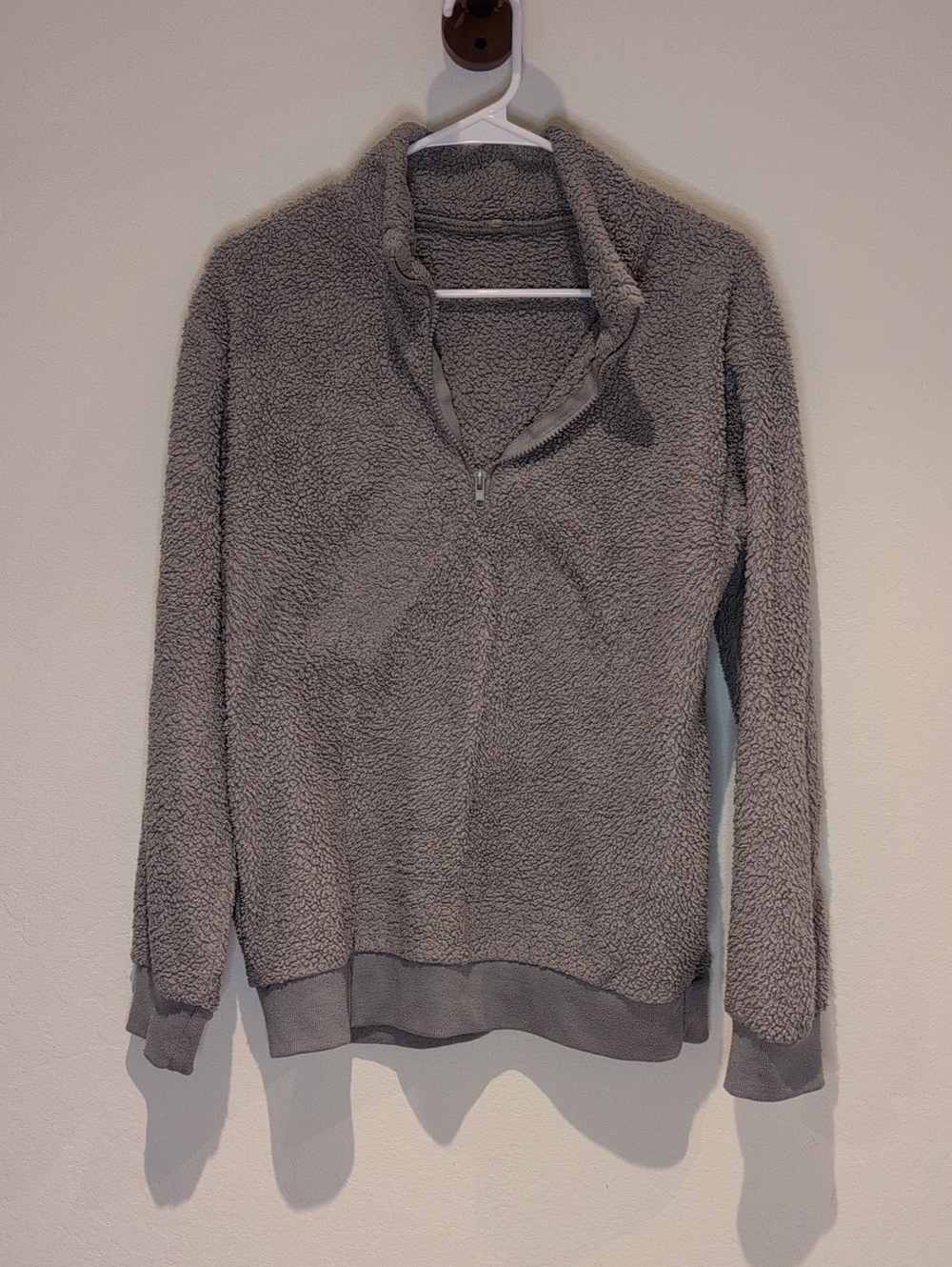 Gray Sherpa Quarter-Zip Women's Sweater